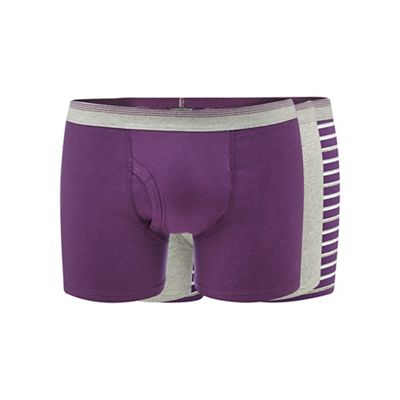 Pack of three purple plain and striped trunks